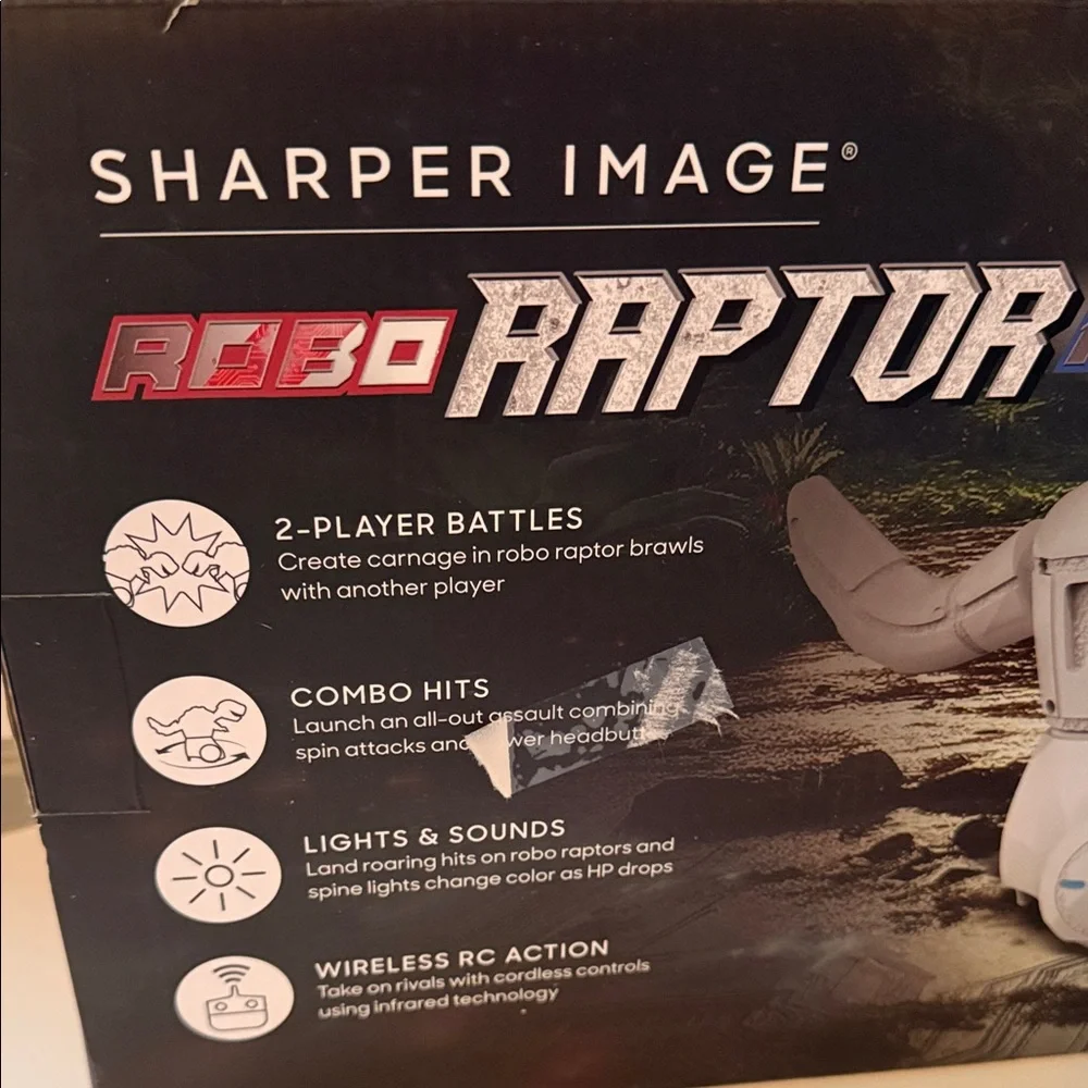 Sharper Image Raptor Remote Control Battle Dinos - Black and White